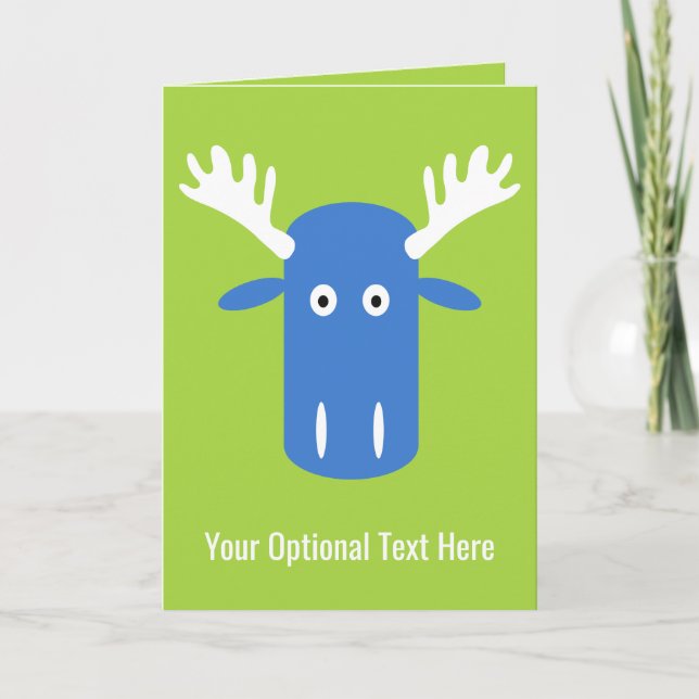 Tarjeta de felicitación personalizada Moose Head P (Anverso)