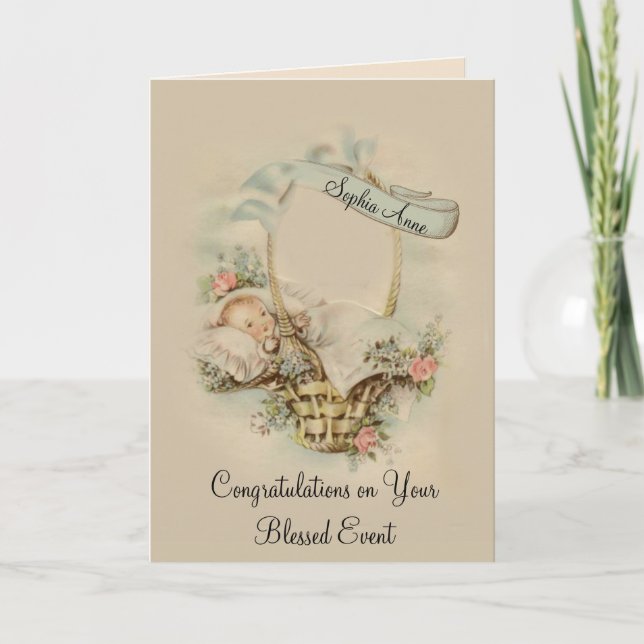 Tarjeta de Felicitación Personalizada para Bebé (Anverso)