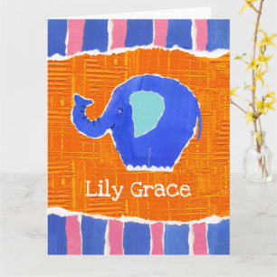 Tarjeta de felicitación personalizada para elefant