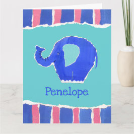 Tarjeta de felicitación personalizada para elefant