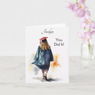 Tarjeta de felicitación personalizada para graduac