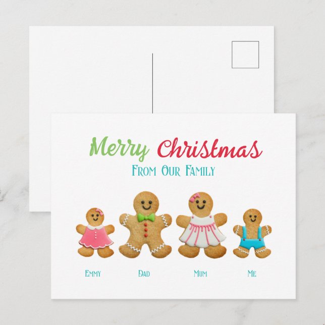 Tarjeta de felicitación personalizada para la fami (Anverso / Reverso)