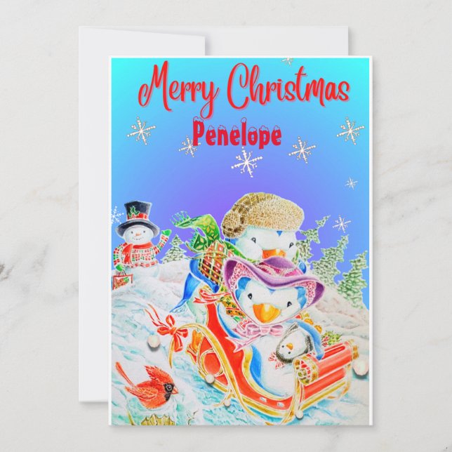Tarjeta de felicitación personalizada para Navidad (Anverso)