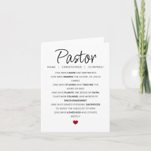 Tarjeta de felicitación personalizada para pastor