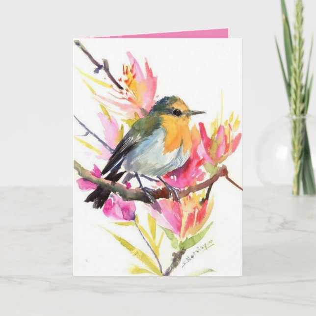 Tarjeta de felicitación personalizada - Robin de v (Anverso)