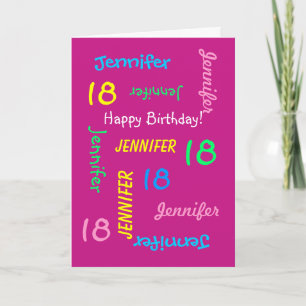 Tarjeta de felicitación personalizada, rosa, cumpl