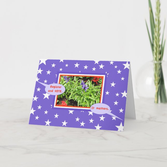 Tarjeta de felicitación personalizada Stars 2 VOTE (Anverso)