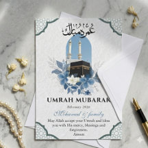 Tarjeta de Felicitación Personalizada Umrah Mubara