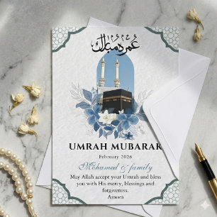 Tarjeta de Felicitación Personalizada Umrah Mubara