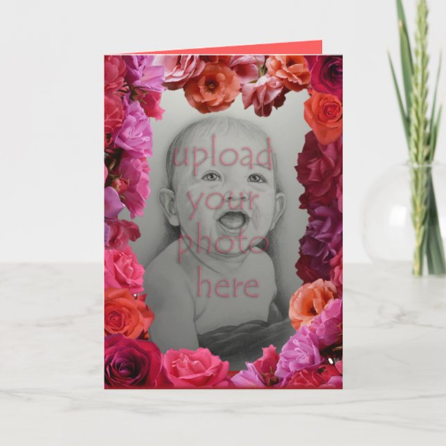 Tarjeta de felicitación Personalizado de flores ro (Anverso)