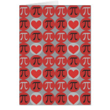 Tarjeta de felicitación Pi de amor y corazón