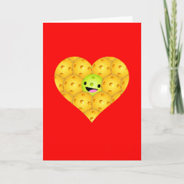Tarjeta de Felicitación - Pickleball Corazón Feliz
