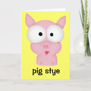 Tarjeta de felicitación Pig Stye