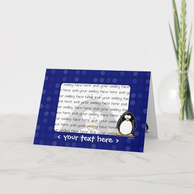 Tarjeta de felicitación pingüino (Anverso)
