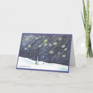 Tarjeta de felicitación pintada a mano del navidad