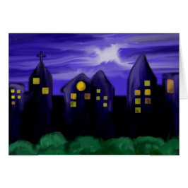 Tarjeta de felicitación pintada de cielo nocturno