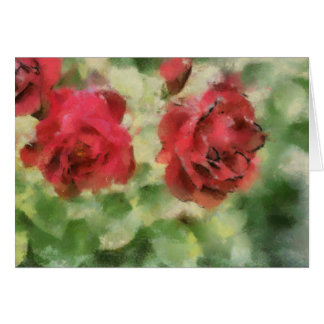 Tarjeta de felicitación pintada de los rosas