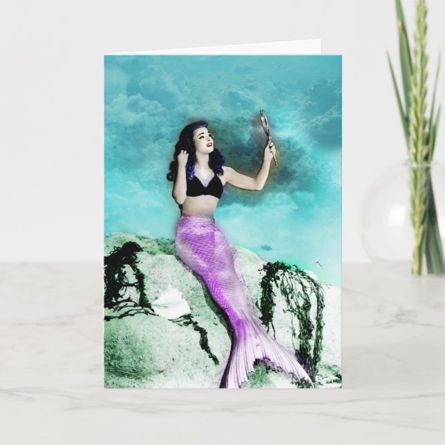 Tarjeta de felicitación Pinup Mermaid (Anverso)