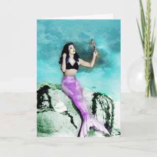 Tarjeta de felicitación Pinup Mermaid
