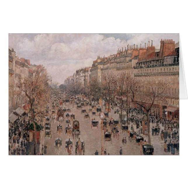 Tarjeta de felicitación Pissarro Boulevard Montmar (Anverso (Horizontal))
