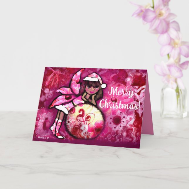Tarjeta de Felicitación - Pixie Navideña Caprichos (Orquídea)