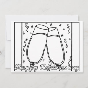 Tarjeta de felicitación plana Aniversario - Colóqu