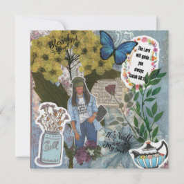 Tarjeta de felicitación plana Blessed Not Stressed