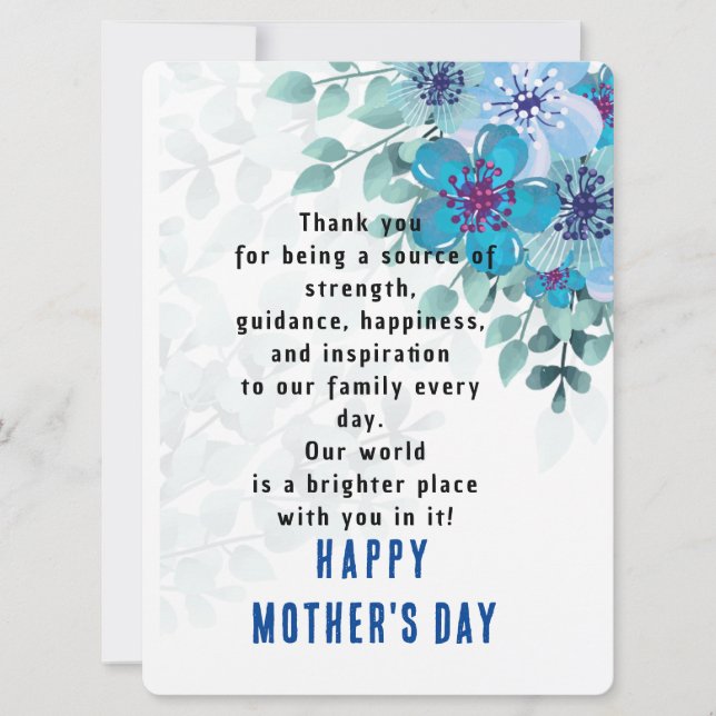 Tarjeta de felicitación plana Blue Lover (Anverso)