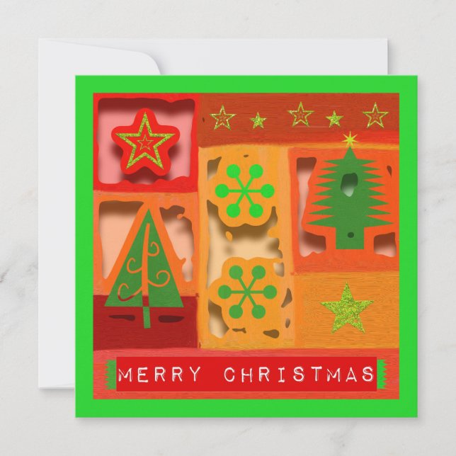 Tarjeta de felicitación plana con aspecto 3D de na (Anverso)