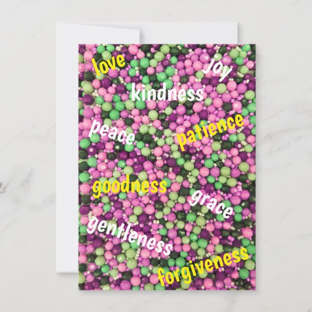 Tarjeta de felicitación plana con bonito y virtud (Anverso)