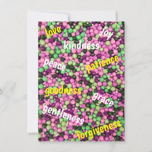 Tarjeta de felicitación plana con bonito y virtud