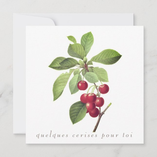 Tarjeta de felicitación plana con cerezas para ust (Anverso)