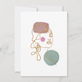 Tarjeta de felicitación plana con estilo Art Line 