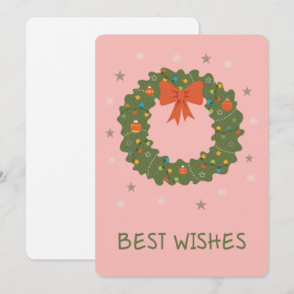 Tarjeta de felicitación plana con mejores deseos