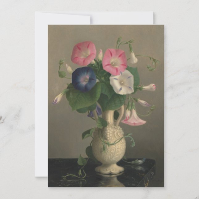 Tarjeta de felicitación plana con pintura de flore (Anverso)