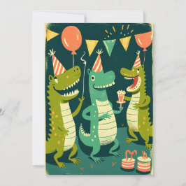 Tarjeta de felicitación plana Cute Cumpleaños Croc