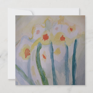 Tarjeta de felicitación plana Daffodils Resumen