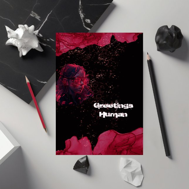 Tarjeta de felicitación plana de acuarela roja y n (Subido por el creador)