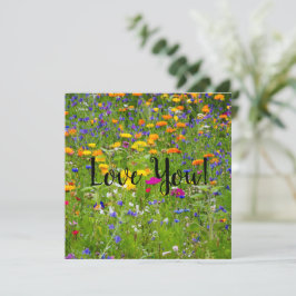 Tarjeta de felicitación plana de amor