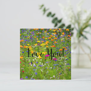 Tarjeta de felicitación plana de amor