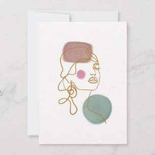 Tarjeta de felicitación plana de arte de línea de