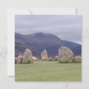 Tarjeta de felicitación plana de Castlerigg Stone 