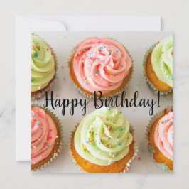 Tarjeta de felicitación plana de cumpleaños