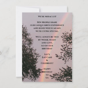 Tarjeta de felicitación plana de cumpleaños múltip