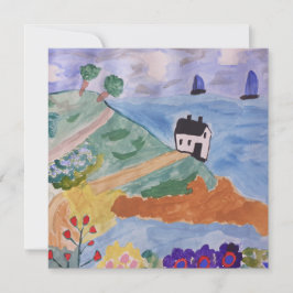 Tarjeta de felicitación plana de la Costa de Veran