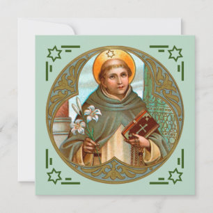 Tarjeta de felicitación plana de la plaza de Santo