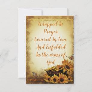 Tarjeta de felicitación plana de mariposa girasol