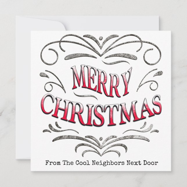 Tarjeta de felicitación plana de navidad para veci (Anverso)