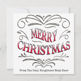 Tarjeta de felicitación plana de Navidad para veci