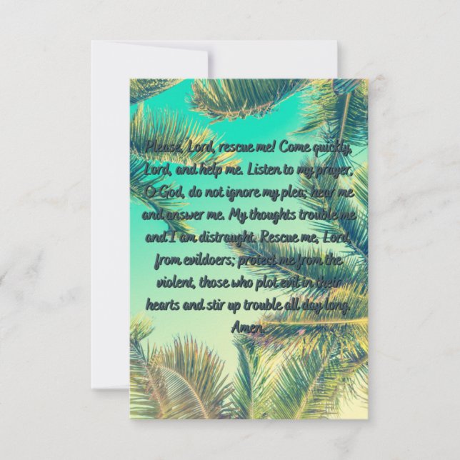 Tarjeta de felicitación plana de oraciones de paz  (Anverso)